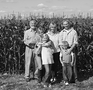 Family In Corn Field