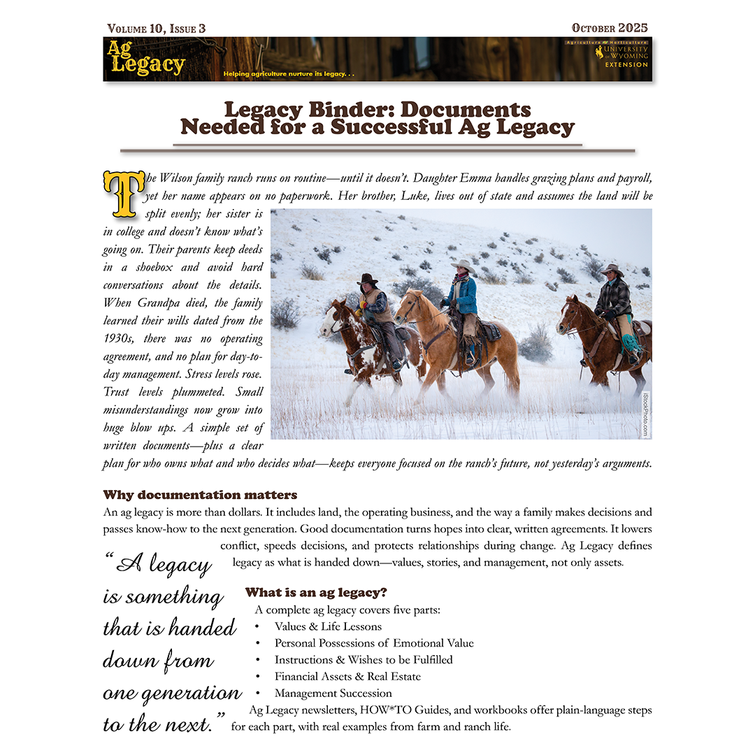Ag Legacy Newsletter